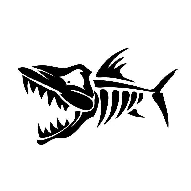 

Car Stying Decals Funny Skull Fish Skeleton Car Waterproof Vinyl Stickers JDM