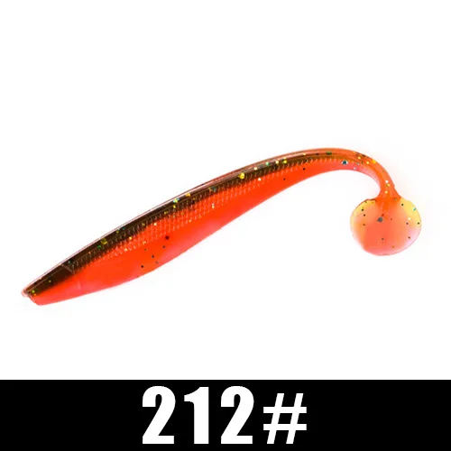 FISH KING Fishing Lures Soft Bait 90mm 120mm 160mm Swimbait Craws Impact T Tail Soft Lures Fishing Bass Bait Panfish Carp - Цвет: 212