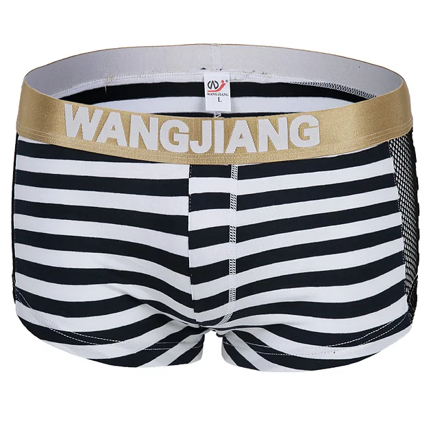 Модные высококачественные пикантные боксеры мужские хлопковые в полоску сетки
