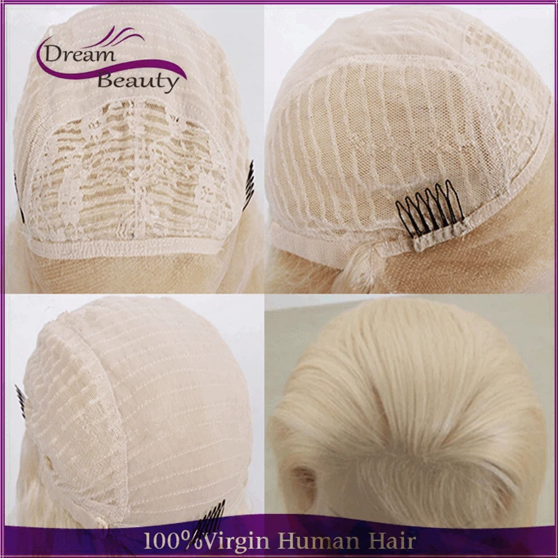 Top Quality Blonde Full Density Virgin Brazilian Thick Human Hair Wig Lace Cheap Front Glueless | Шиньоны и парики