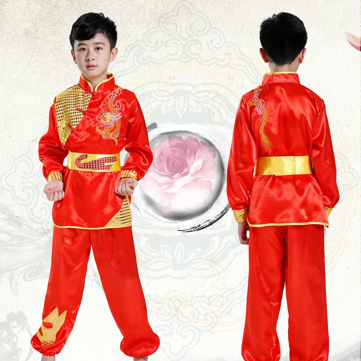 Children Wind Embroidery Taekwondo Dobok Wushu Costume Kimono Judo Clothing Chinese Kung Fu Suit Tai Chi Martial Art Uniform | Детская