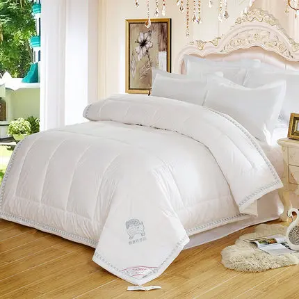 Pure Wool Comforter1 Австралийской шерсти одеяло с вышивкой зимние Одеяло queen Стёганое одеяло king size, стеганые Топ Стёганые одеяла Капа edredones blanco футоны - Цвет: Pure Wool Comforter1