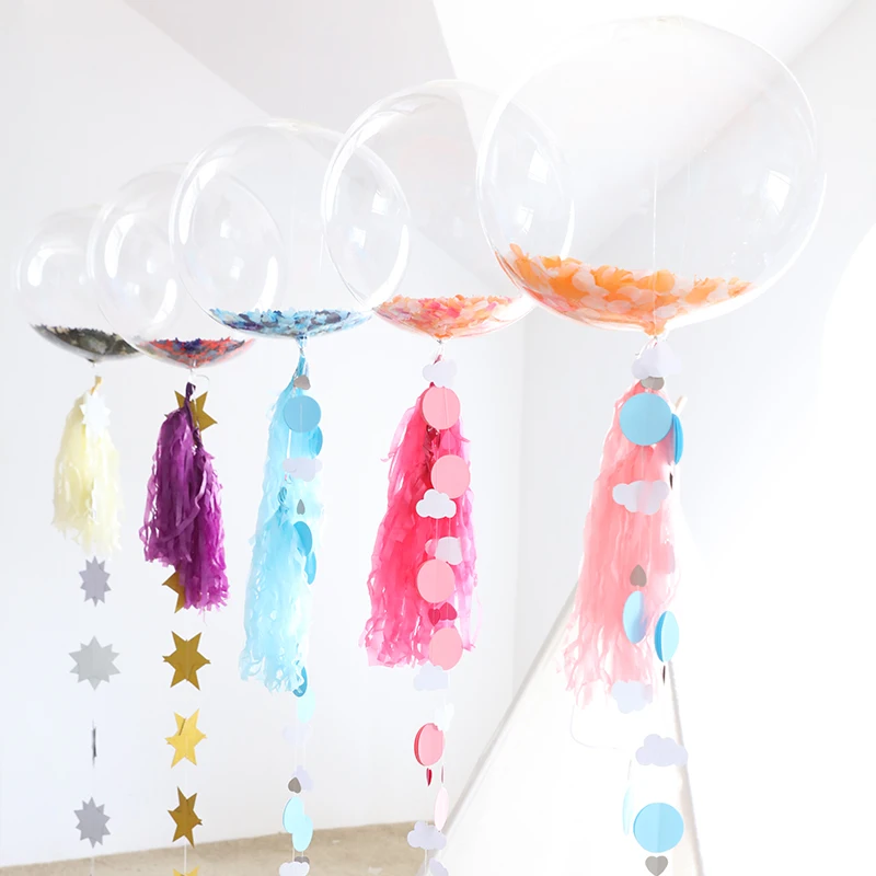 

50pcs 10/18/24/36 Inch Bubble No Wrinkles Clear PVC Balloons Transparent Globos Birthday Wedding Party Events Decor Supplies