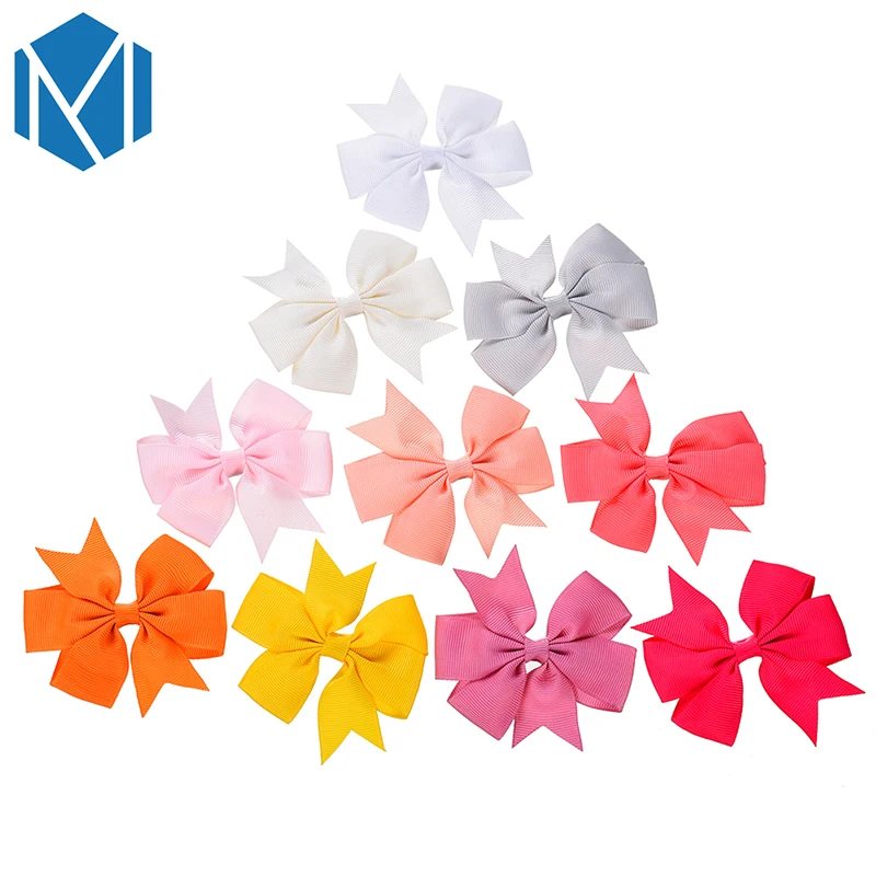 M MISM 40 шт./лот 3,3 дюймов детский бант для волос, галстук, цветная заколка для волос для девочек, лента с бантом, заколка для волос, аксессуары для волос