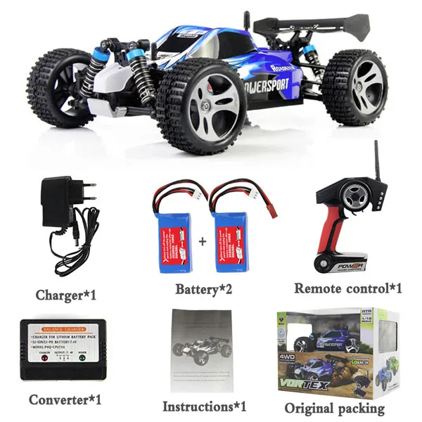 with color box Wltoys 2,4 GHz 4WD RC гоночный автомобиль с дистанционным управлением электрическая игрушка viechle машина высокая скорость 45 км/ч Подарочные игрушки для мальчика - Цвет: with color box