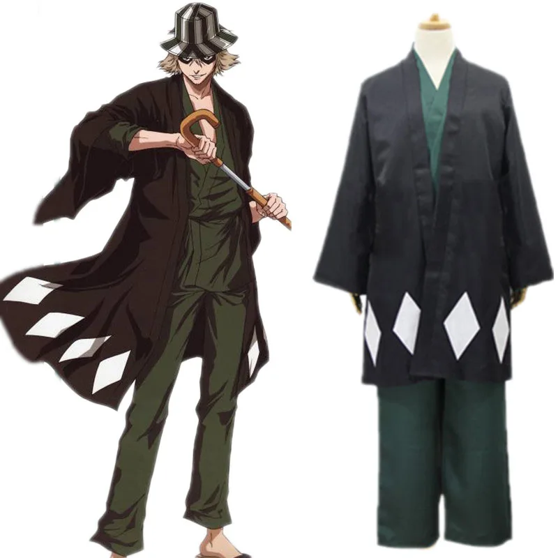 Аниме отбеливатель Урахара Kisuke Косплей Костюм Полный комплект кимоно Хэллоуин