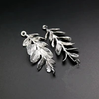 Silver 13x43 мм НЕОБРАБОТАННАЯ латунь, золото, серебро цвет дерево подвеска в форме листа DIY Поставки 1850286 - Окраска металла: Silver