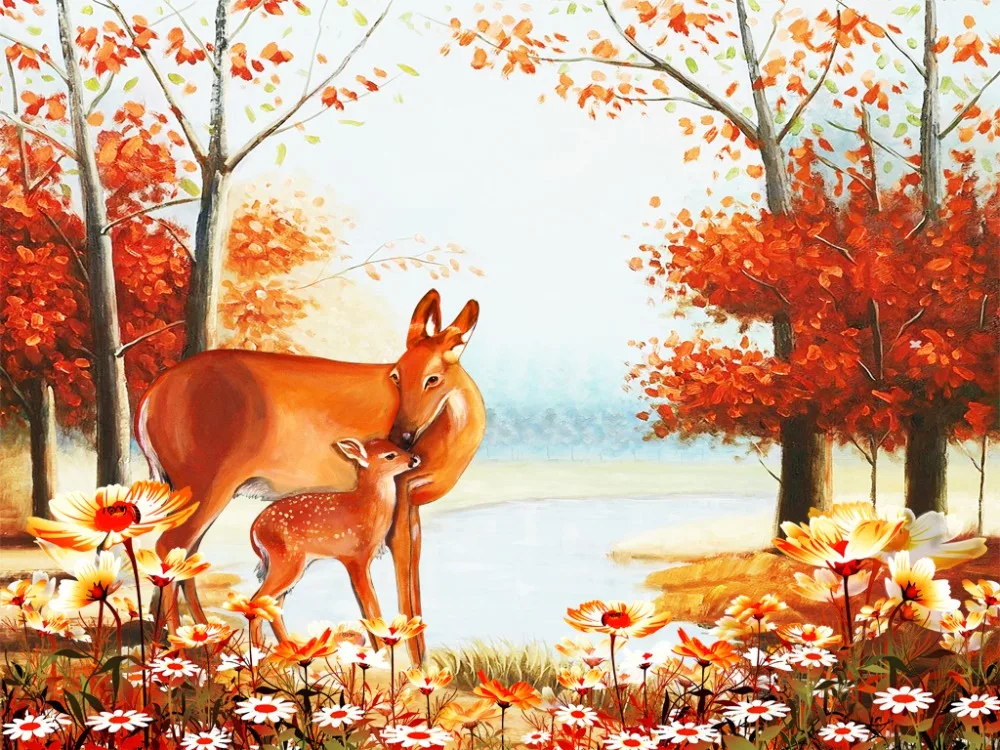 Животные картина маслом пейзаж 3D занавески печать затемненные для гостиной