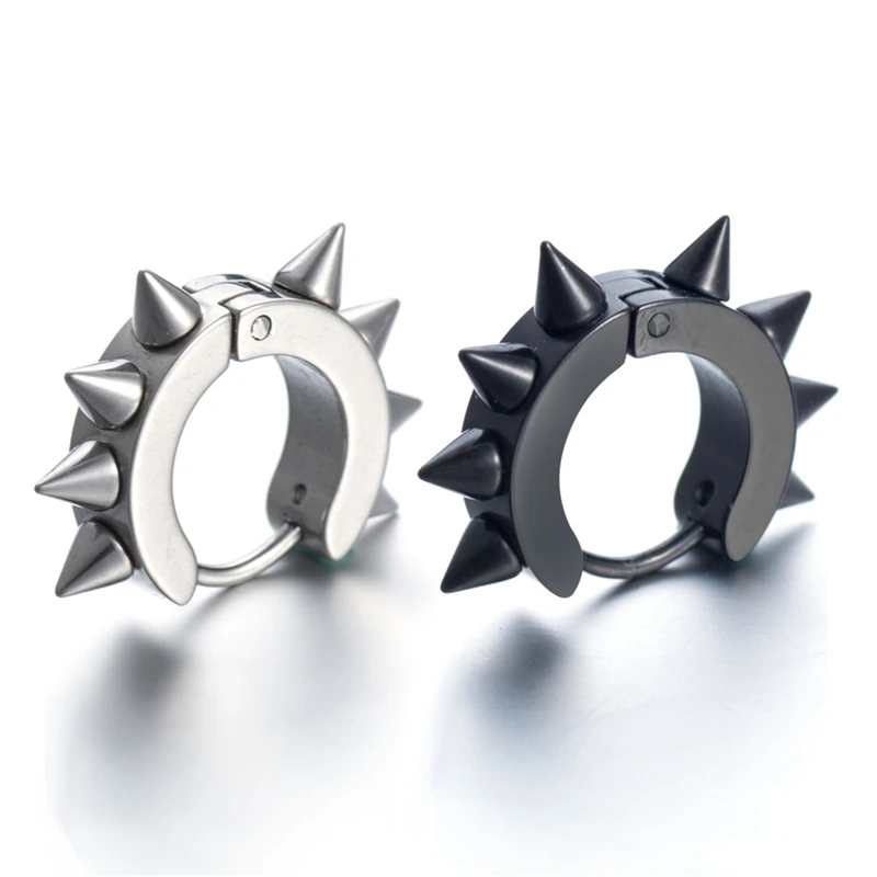 Модные мужские украшения в стиле ретро рок панк серьги-гвоздики из нержавеющей