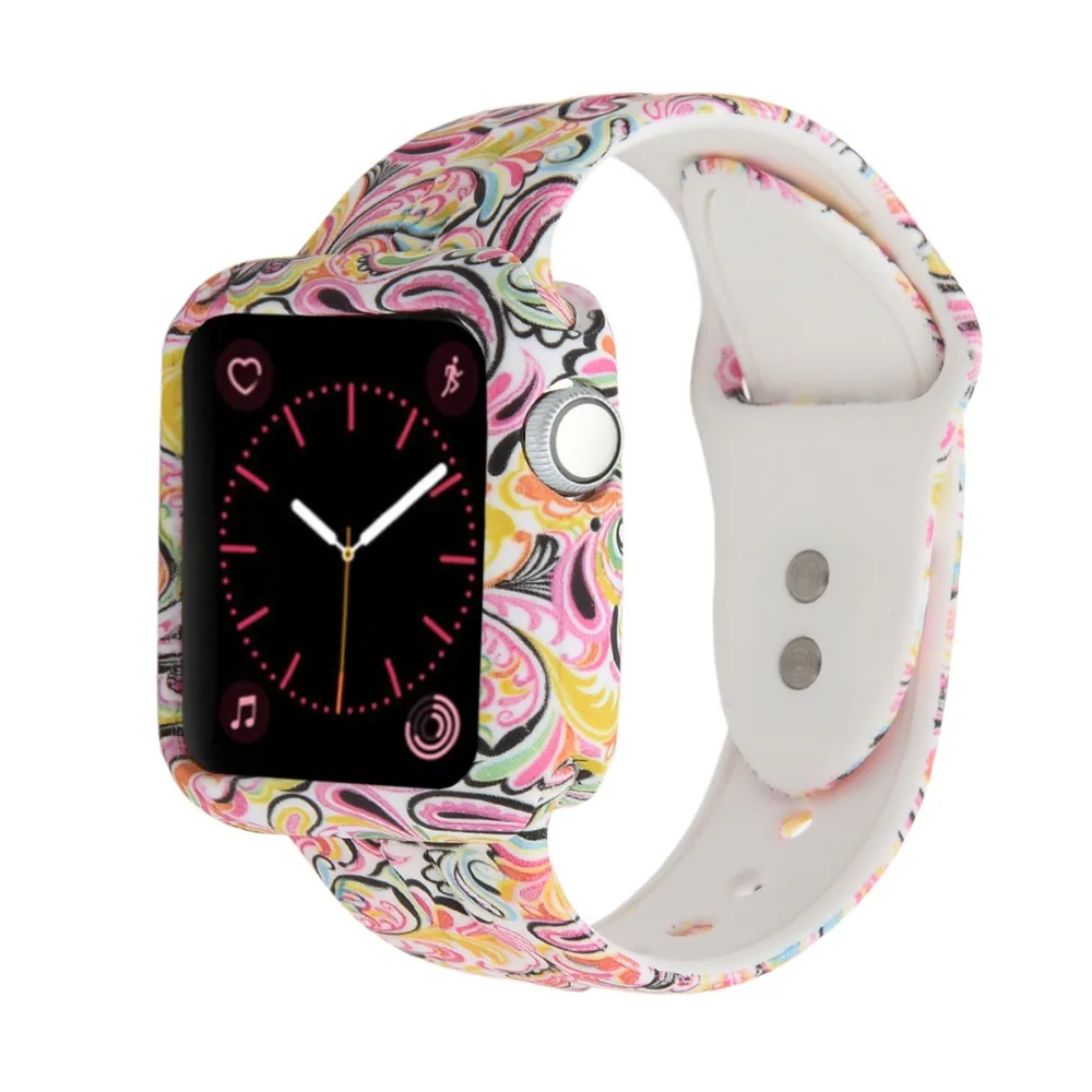 Силиконовый чехол Odog с цветком для Apple Watch 4 Band 40 мм 44 мм для iWatch Series 4 защитная рамка полная защитная оболочка