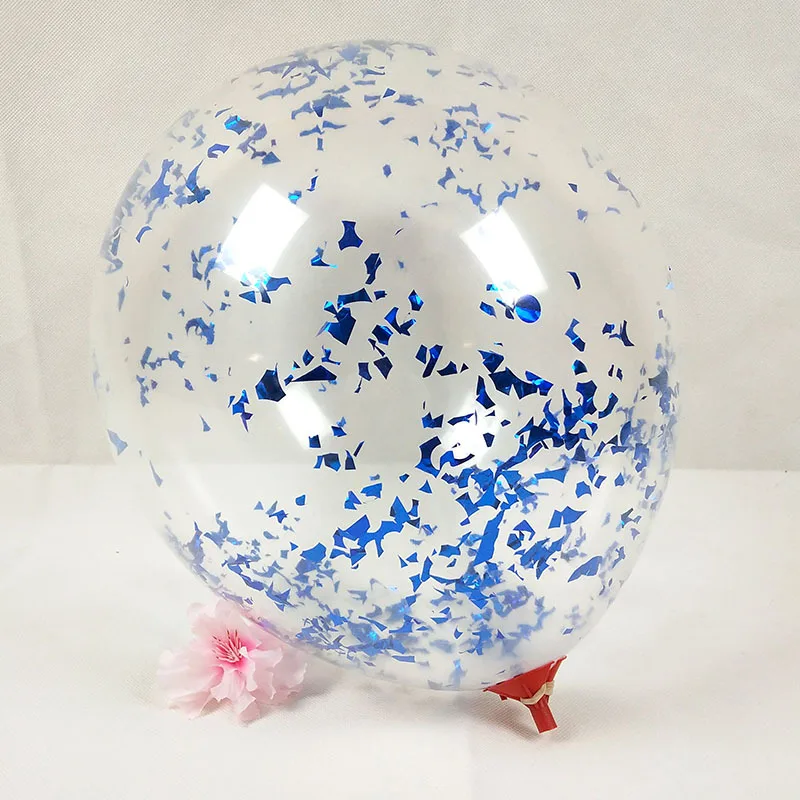 Blue Debris 5 шт./лот, 12 дюймов, розовое золото, фиолетовый конфетти, латексный шар, Круглый/звездный элегантный шар для свадьбы/помолвки/дня рождения - Цвет: Blue Debris