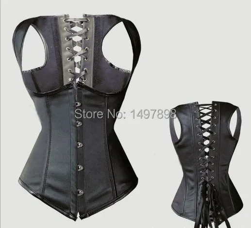 free shipping instyles top only Plus Size Sexy Burlesques Underbust Corset Basques and Thong Lingerie Laced Up Back walsonstyles | Женская