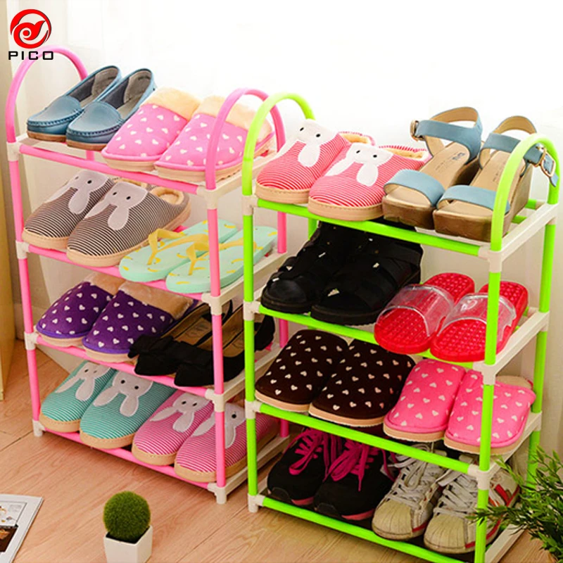 4 слойная портативная Пластиковая полка для обуви съемная хранения мебель