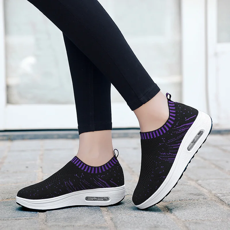 Spring Autumn Women Slip On Loafers Ladies Casual Comfortable Flats Female Breathable Stretch Cloth Shoes Fashion Zapatillas | Обувь