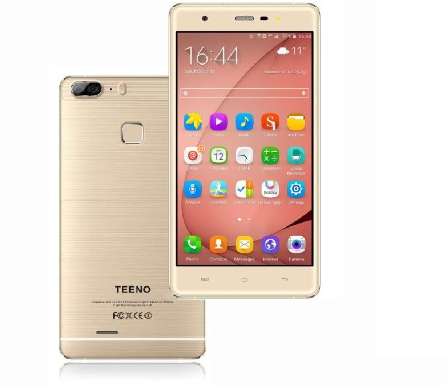 Разблокирована TEENO 5.5 &quotHD Смартфон Двойной Камеры Заднего Золотой Мобильный