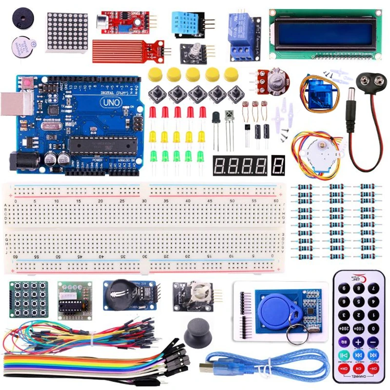 Модернизированная версия стартового набора UNO R3 для Arduino UNO R3 с набором для обучения, поставляется в коробке