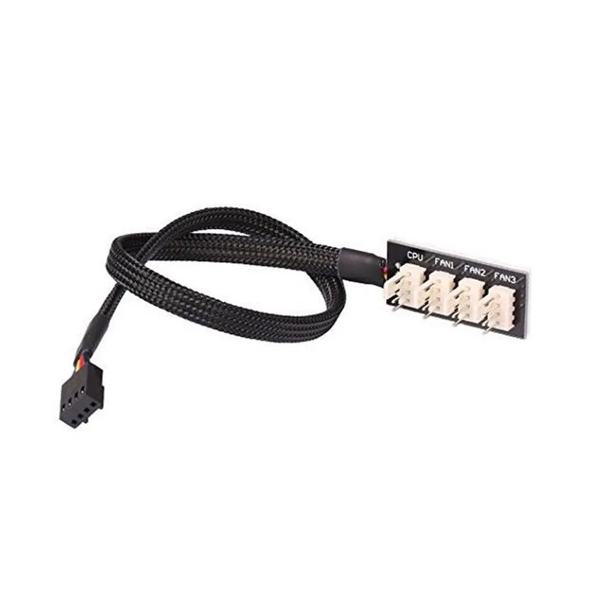 Del JBtek все черные рукава 4 полосный разветвитель pwm концентратор для 12V вентиляторы