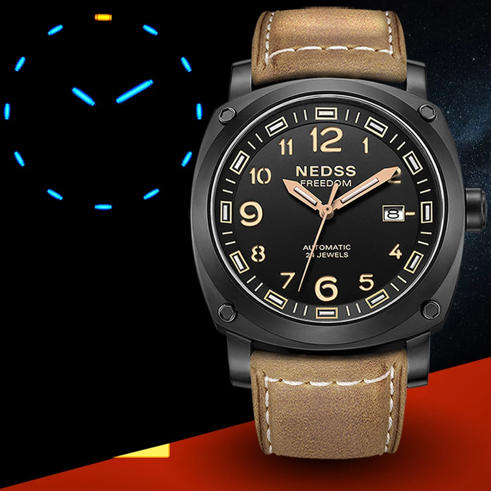 NEDSS с Тритием T25 мужские часы 2019 роскошные фирменные для девушек из нержавеющей