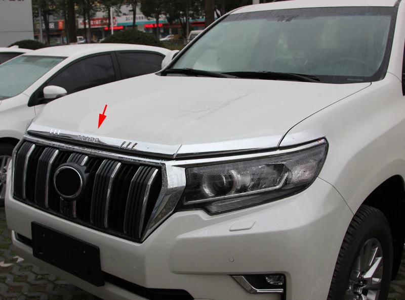 Для Toyota Land Cruiser Prado FJ150 2018 ABS хромированные внешние аксессуары Передняя крышка