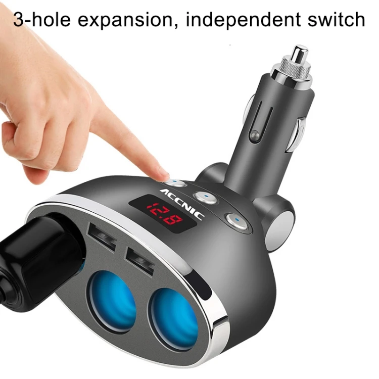One for three cigarette lighter multi-function with switch one minute two USB mobile phone car charger plug | Автомобили и