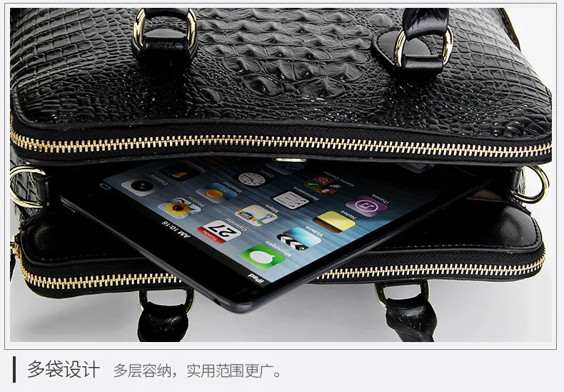 Fashion genuine Leather Women bag Crocodile Pattern Messenger bags ladies Purse female totes bag Handbag Leisure Tote Sac A Main
