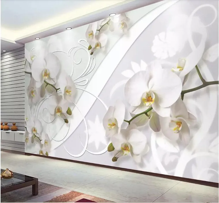 

Customize any size wallpaper murals European style orchid pattern TV background wall 3d wallpaper papel tapiz