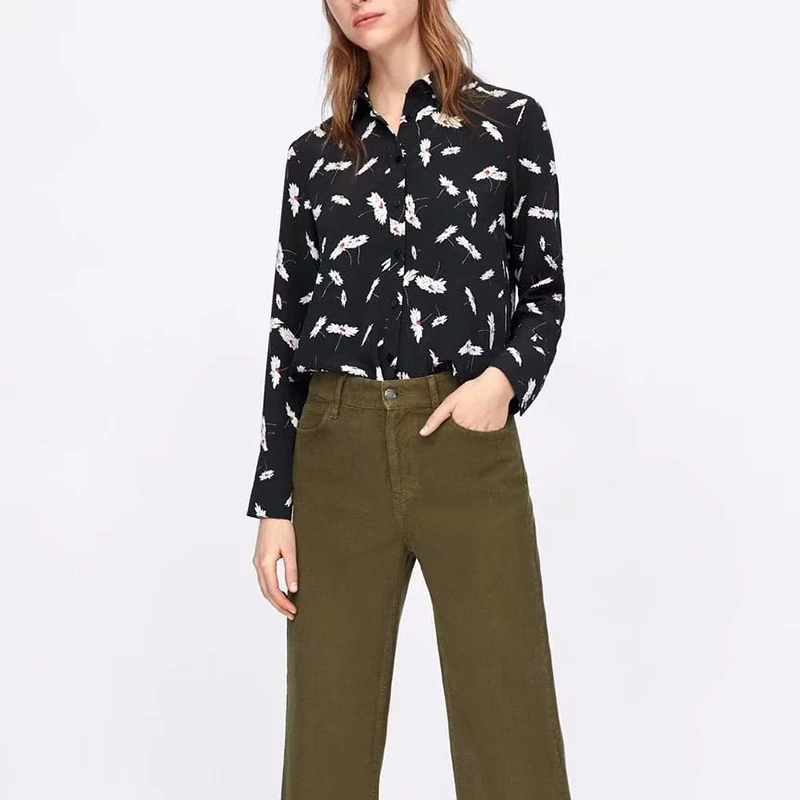 Женская Цветочная блузка с длинным рукавом Wonder Spring винтажные женские блузки