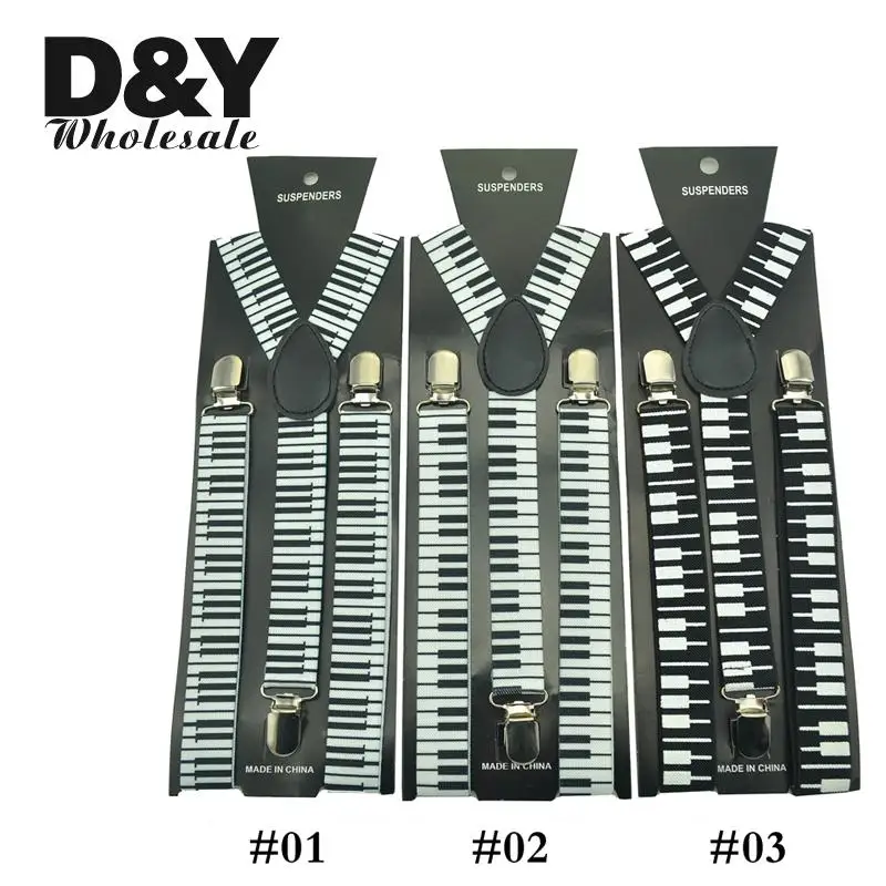 Женские и мужские подтяжки унисекс на клипсах 1 дюйм широкие модные с узором 3