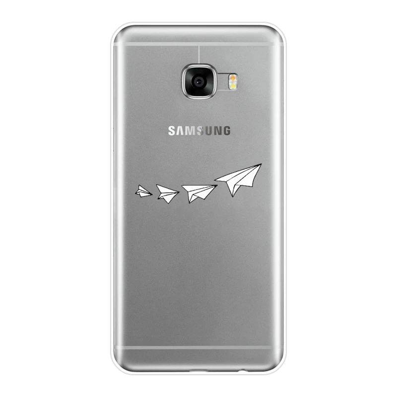 Мягкий силиконовый чехол для телефона Samsung Galaxy C5 C7 C8 летающая задняя крышка