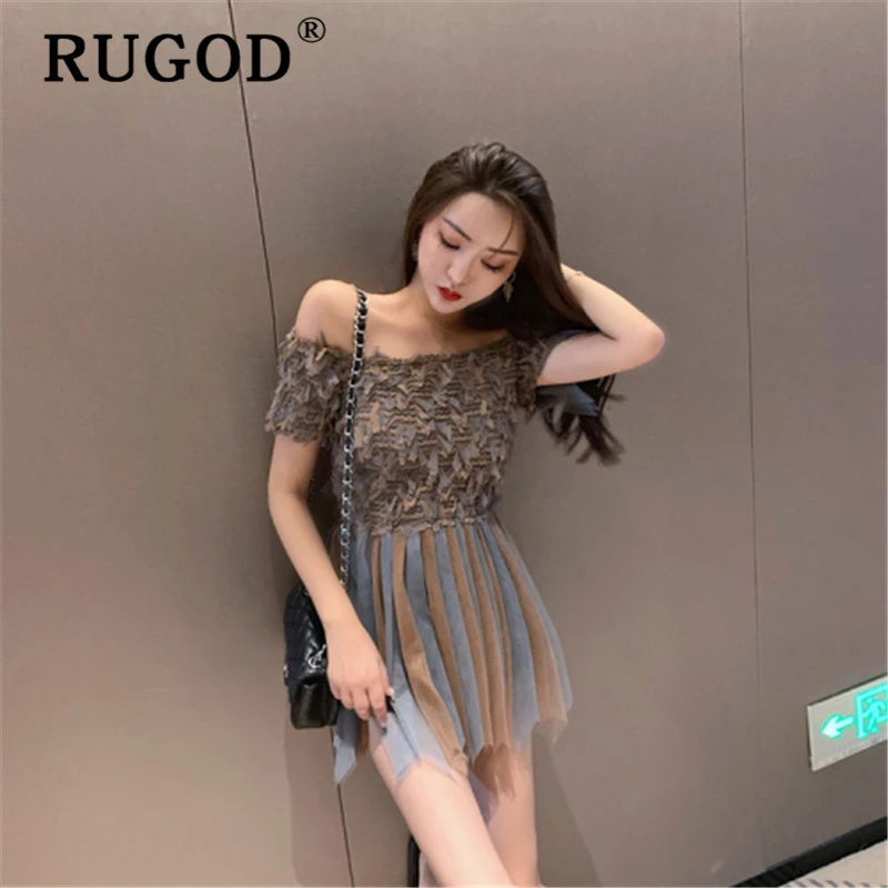 Женская блузка с открытыми плечами RUGOD элегантная офисная кисточками и летняя