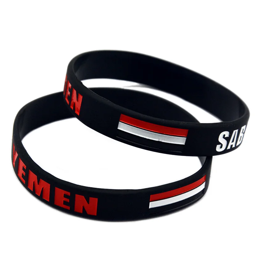 1 шт. рельефный силиконовый браслет OBH с национальным флагом Йемена 2 цвета|silicone