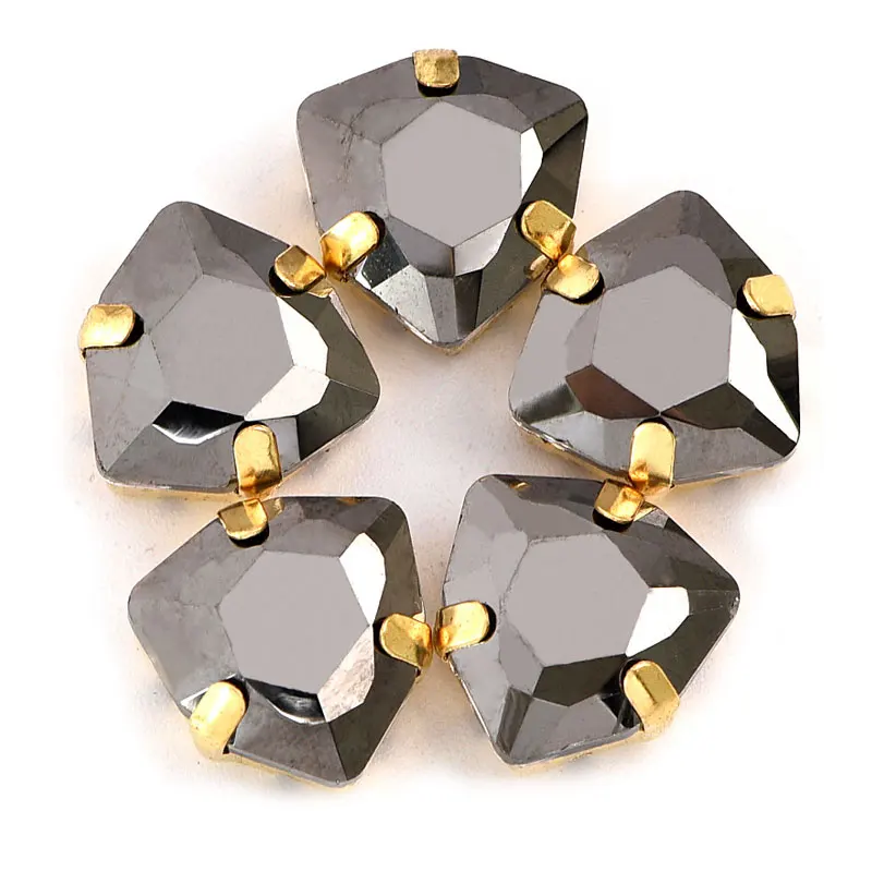 Гематит высокое качество стеклянные кристаллы пришивные стразы с кристаллом