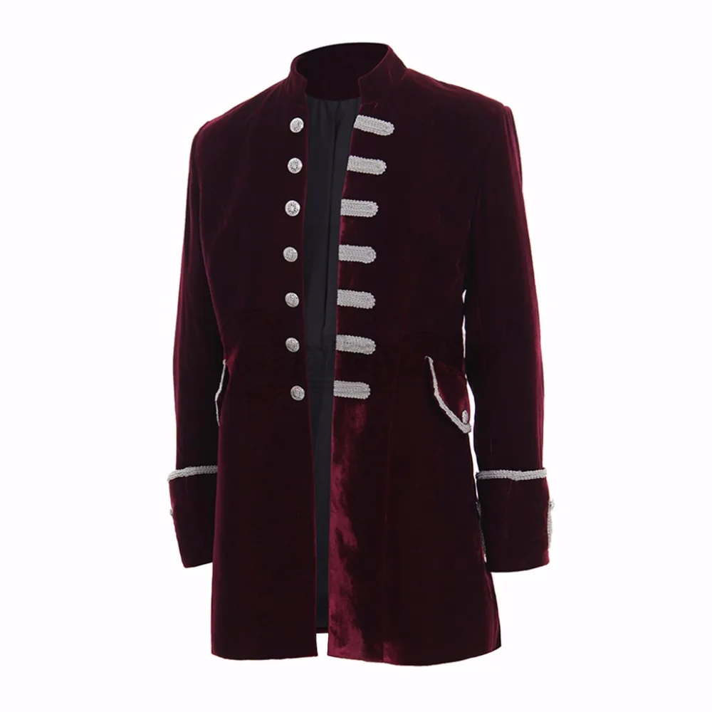 Средневековая Пиратская куртка традиционный взрослый джентльмен красный вельветовый плащ британский