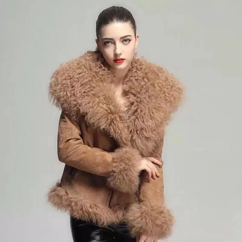 Yellow HUYOU женский зимний шуба куртка шуба натуральный мех тепло дубленка плюс размер настоящая кожа шубы парка с натуральным мехом JM171174 - Цвет: Yellow