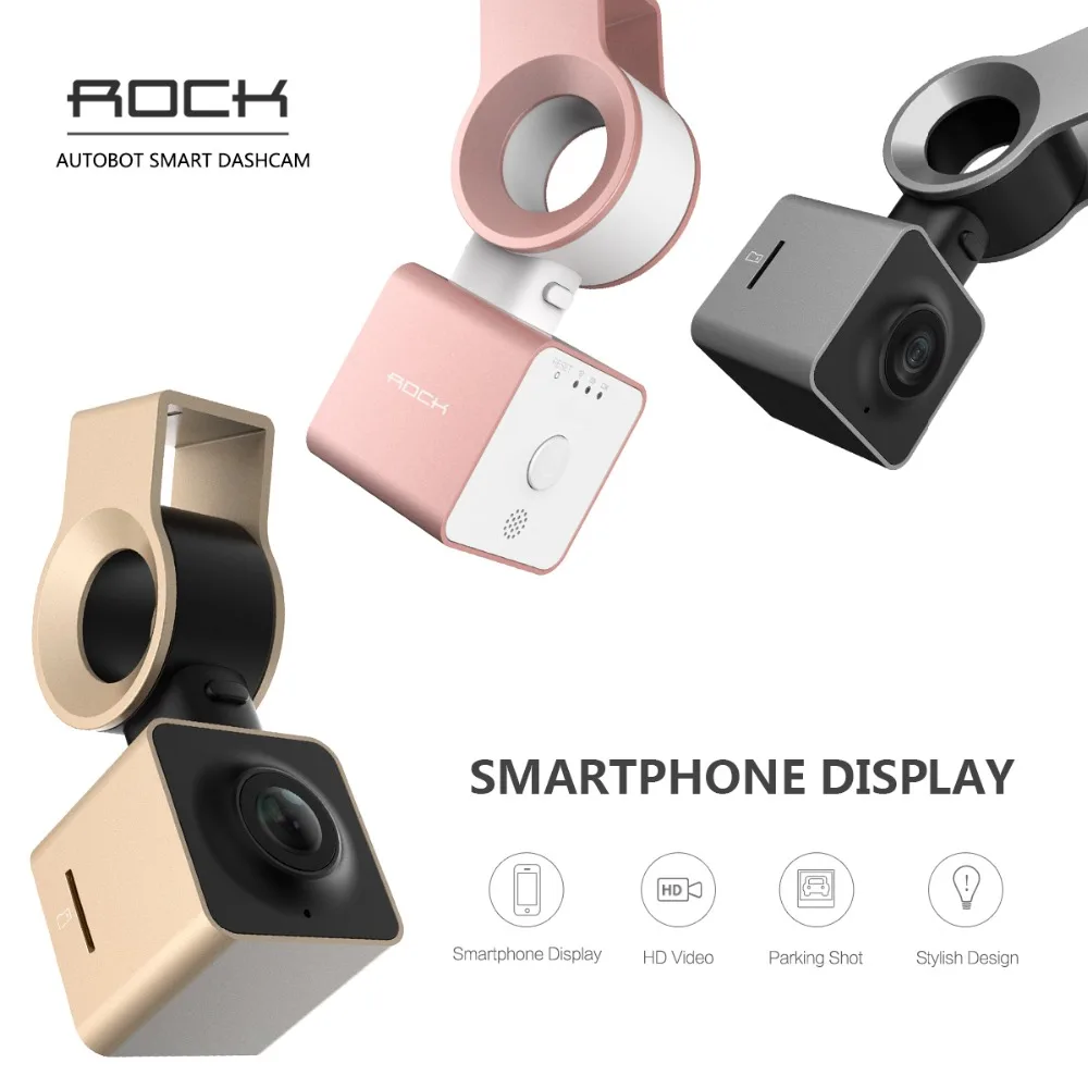 ROCK Mini Car Camera Dashcam 1920x1080 Full HD 1080p Video Registrator Recorder with phone screen Night Vision Mic C10 TF card