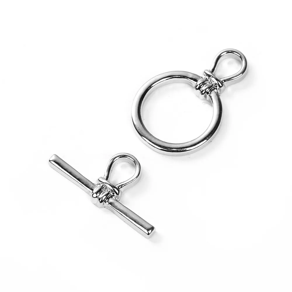 

DoreenBeads Zinc Based Alloy Silver Color Toggle Clasps Round Findings 23mm x15mm( 7/8" x 5/8"),22mm( 7/8") x 10mm( 3/8"), 2Sets