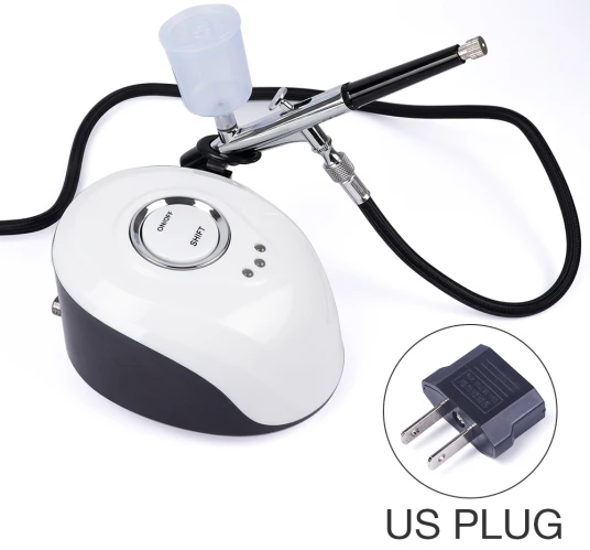US Plug Big Профессиональный Аэрограф, наборы для макияжа, воздушный компрессор, распылитель, макияж, пистолет, наборы для Временной Татуировки, лица, тела, краски для ногтей, торта, краски, инструменты - Цвет: US Plug Big