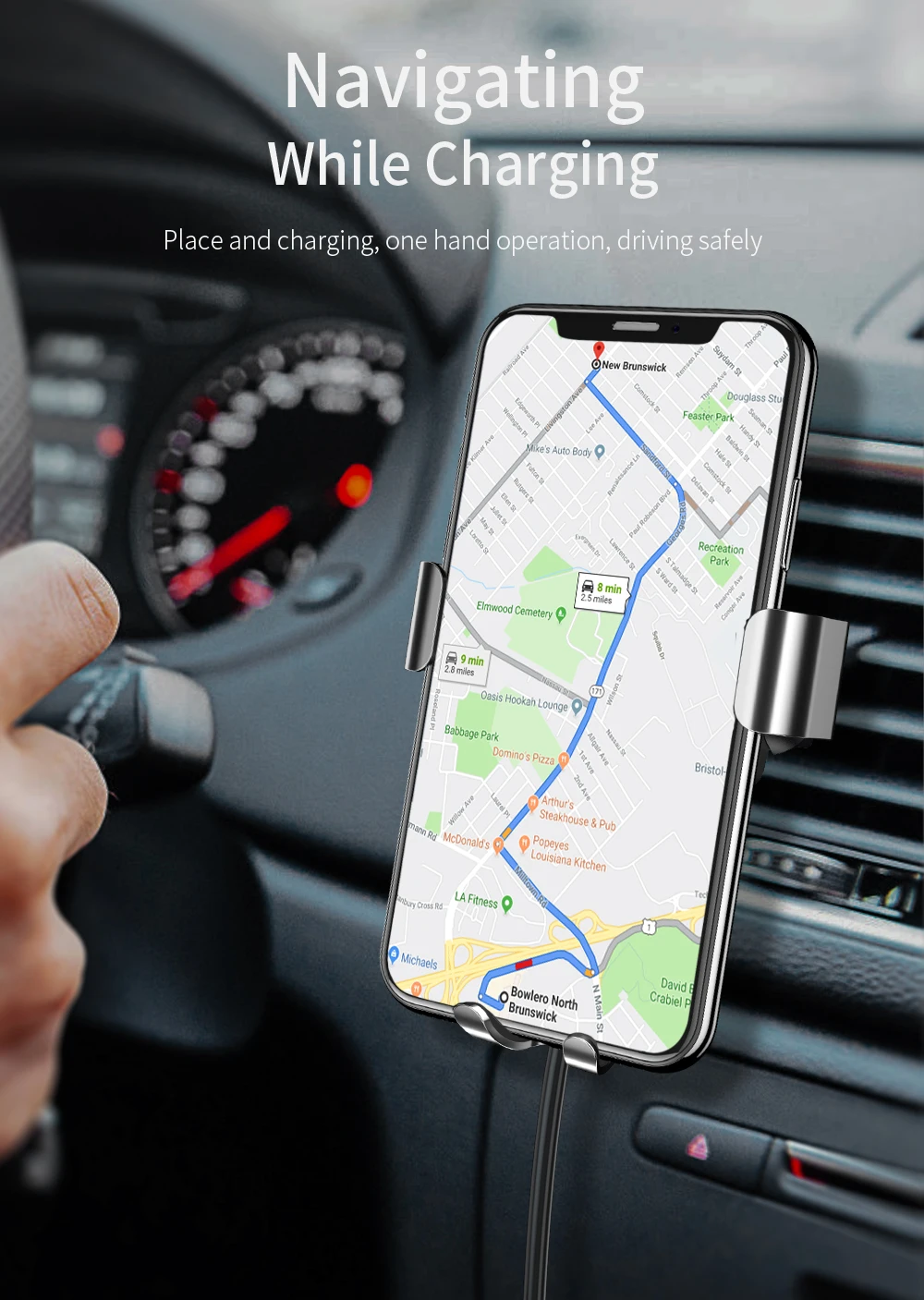 FPU 10 Вт Qi Беспроводное зарядное устройство для iPhone Xs Max XR X 8 гравитационный Быстрый автомобильный беспроводной зарядный держатель для Xiaomi Mi9 samsung S10 S9 S8