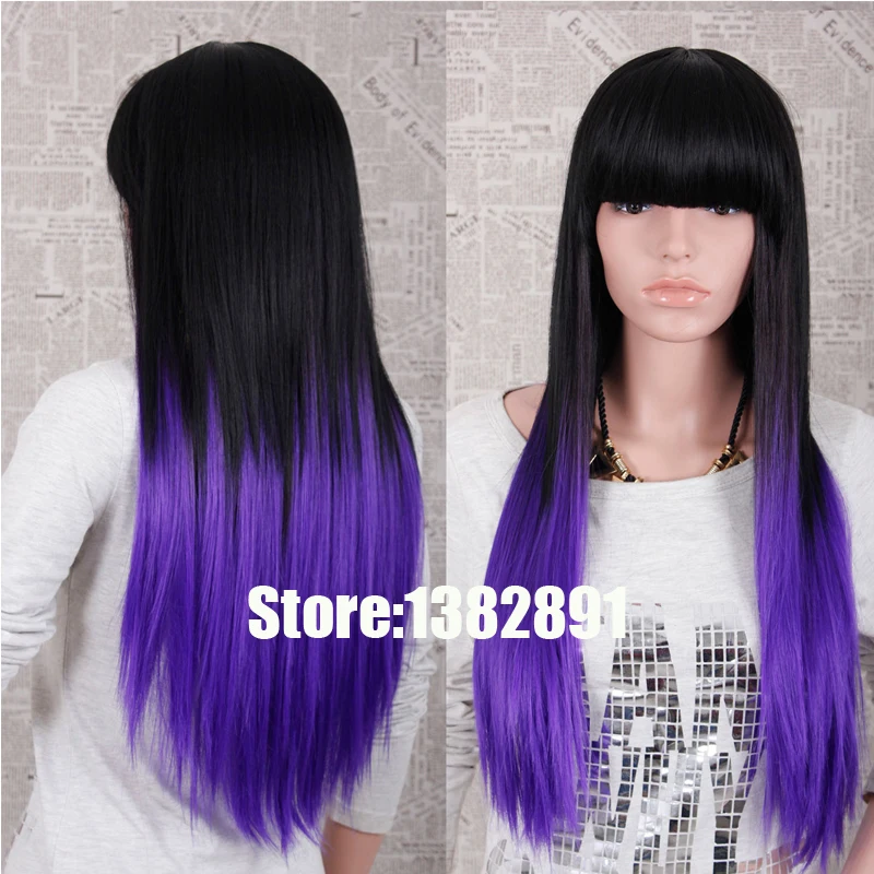 Дешевые ломбер парик с челкой натуральных волос косплей синтетические парики