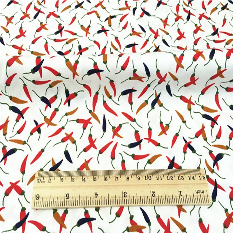 160 см ширина свежая Пряная полосатая хлопковая ткань с принтом Чили и вишни