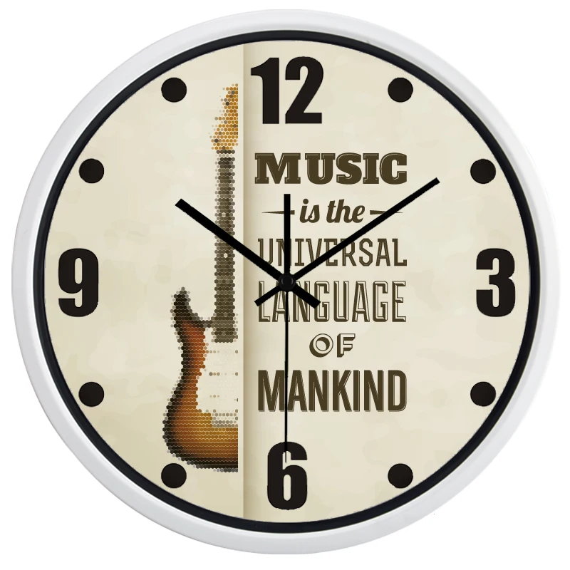 Простые брендовые дизайнерские настенные часы для музыкальной комнаты|brand wall