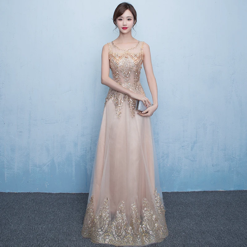 Beading dresses for graduting date Evening Dresses Tulle peacock blue stage dress twinkling Neckline Party Designs Prom Gowns | Свадьбы и