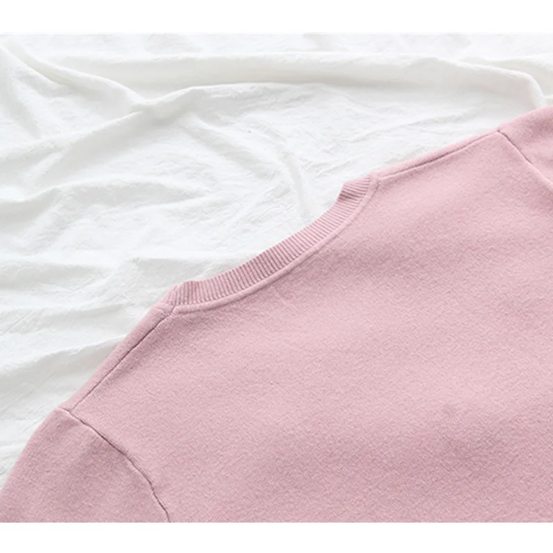 2017 Autumn Winter Warm O-Neck Long Sleeves Strawberry Embroidery Knitwear Women White Pink Knitting Shirt Sweater S589 | Женская одежда