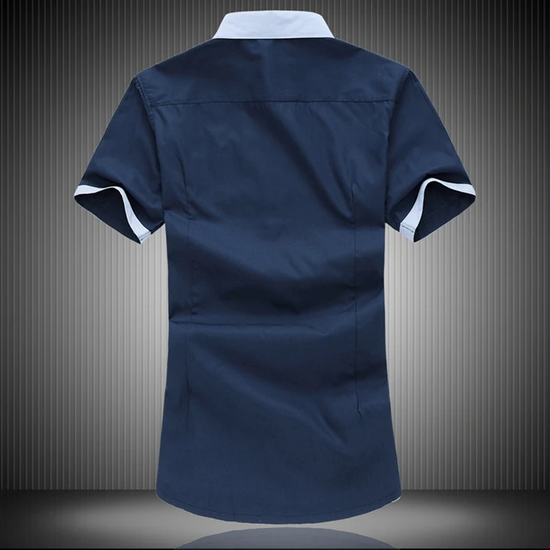 Рубашка мужская хлопковая с коротким рукавом блуза в британском стиле
