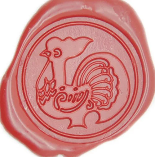 Китайский Знак зодиака петух воск уплотнение штамп винтажное изображение на
