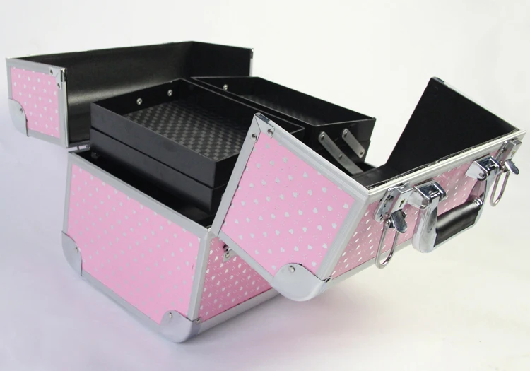 Коробка для хранения большой емкости многоцветный органайзер макияжа розовая