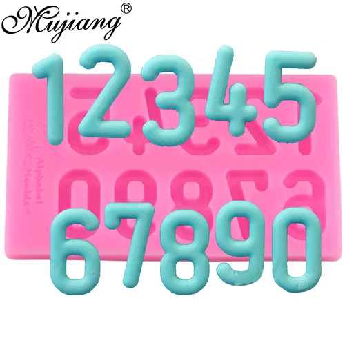 CD344 Mujiang DIY цифры конфеты силиконовые формы шоколад желе формы вечерние инструменты для украшения тортов из мастики 3D ремесло Мыло, фимо, глина формы - Цвет: CD344