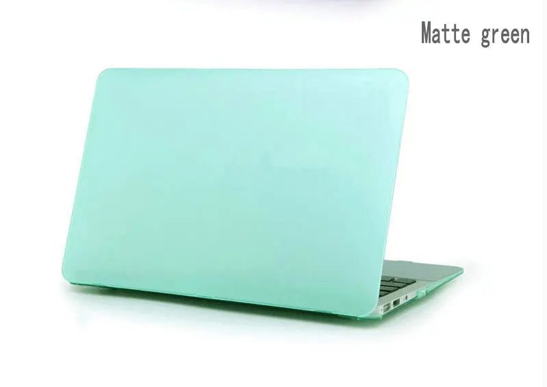 Прорезиненный кристалл/матовый Прочный чехол для ноутбука чехол для Macbook Pro 13 15 retina Air 11 13+ крышка клавиатуры с логотипом - Цвет: matte green