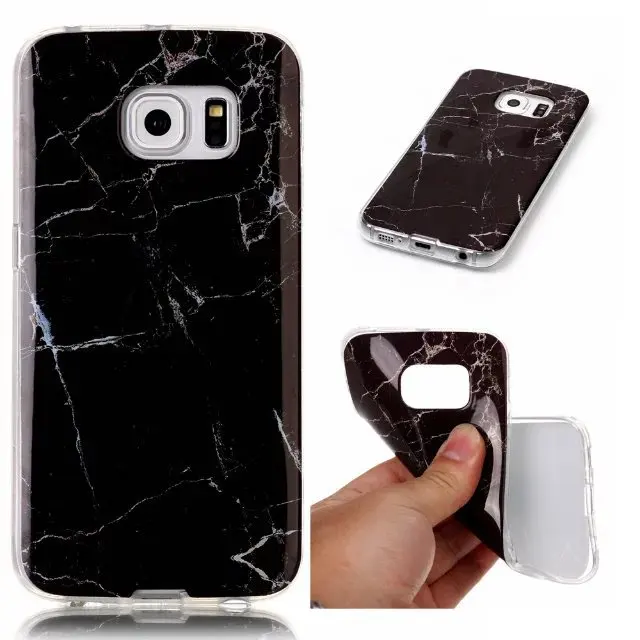 Fashion Soft Slim Granite Marble Texture IMD Design TPU Back Case Cover For Samsung Galaxy S6 EDGE |