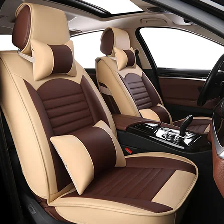 Чехол для автомобильного сиденья из искусственной кожи для toyota lc200 mark 2 премио Приус 20 30 rav 4 rav4 tundra venza verso - Название цвета: Beige Comfortable